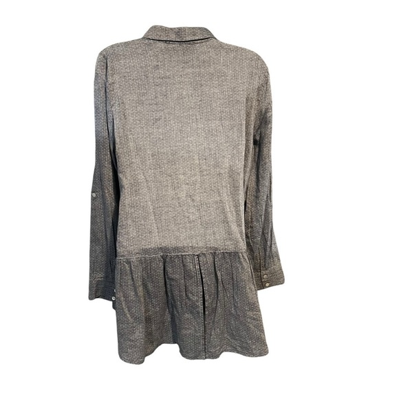 Sunday in Brooklyn Anthropologie Chambray Peplum Button Down Top Medium Gray - Picture 8 of 12